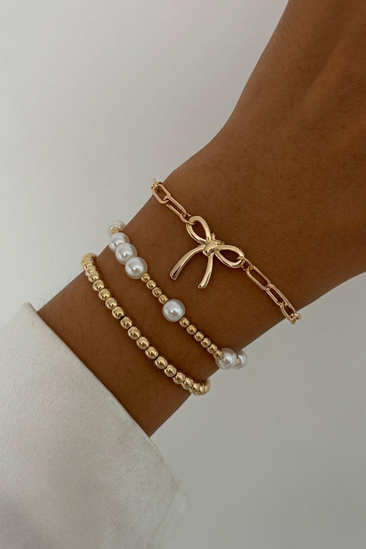 Bow & Pearl Bracelet Set